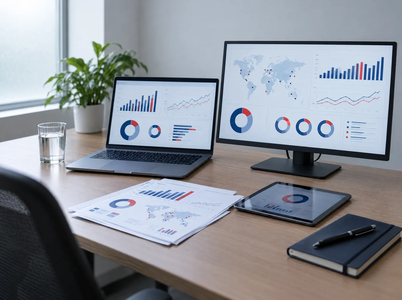 Orchestra dashboards on a laptop and monitor